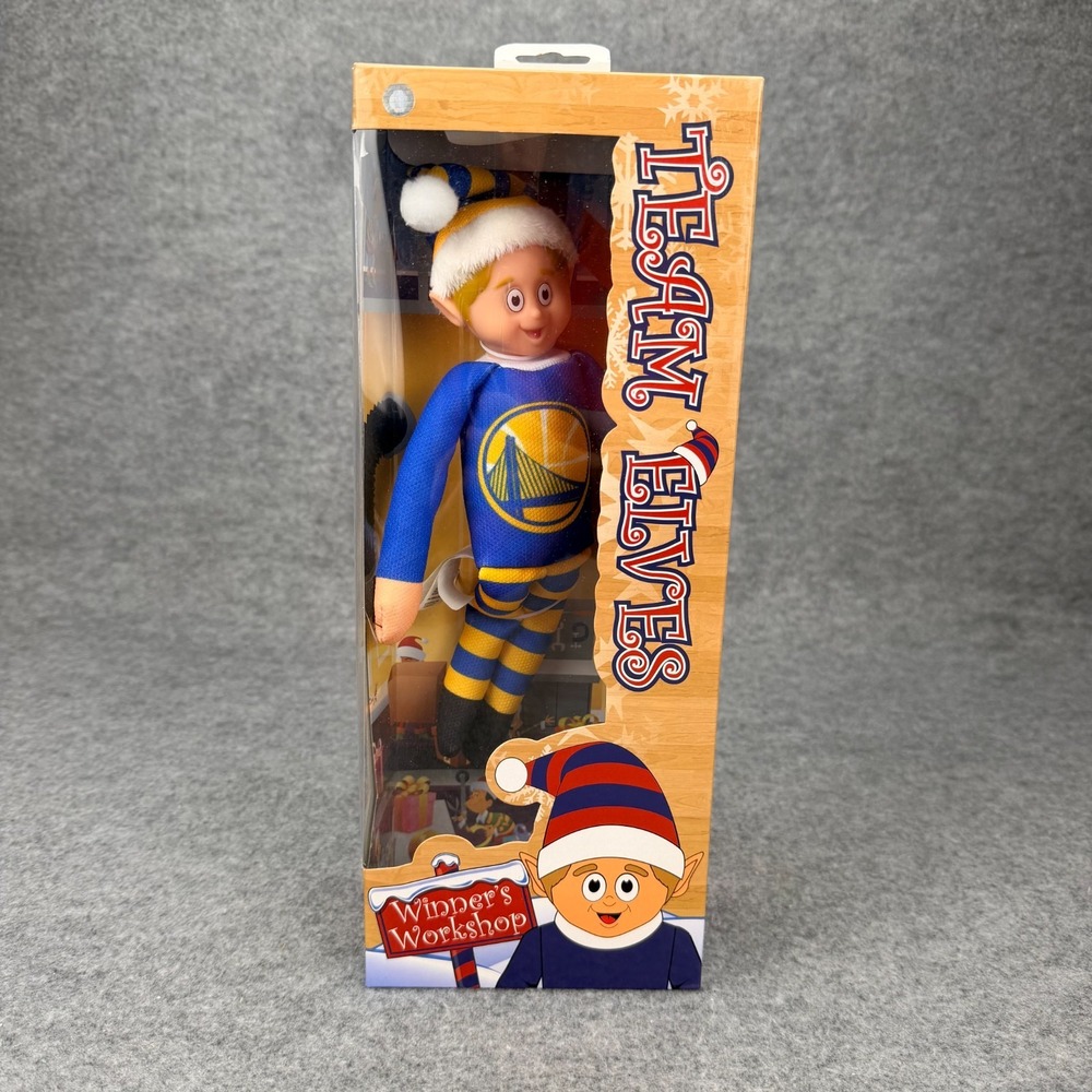Golden State Warriors NBA Team Elf Forever Collectibles Christmas Doll Open Box